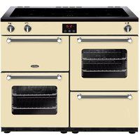 belling kensington 100ei crm 100 cm electric induction range cooker - cream  chrome cream