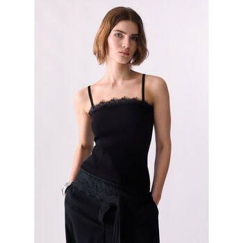 Liu Jo Blusa Top asimétrico con detalles en encaje para mujer