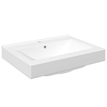 Lavabo De Baño Moderno | Lavabo De Cerámica Rectangular Con Orificio De Grifo 60x46 Cm