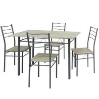 conjunto mesa y 4 sillas comedor roblegris mesa 110 x 70 x 76 cm