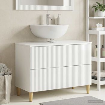 Vidaxl Mueble De Lavabo Para Baño Arnhem Blanco Brillante