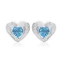 14 quilates pendientes 2 topacios 4 diamantes 002 ct