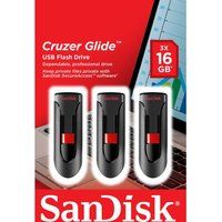 sandisk cruzer glide usb 20 memory stick - 16 gb pack of 3