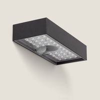 aplique de pared exterior led 6w karl solar negro - 4000k- ip 65