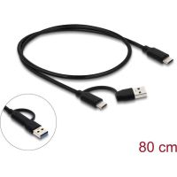 concentrador usb 10 gbps delock 4 puertos thunderbolt usb-a y usb-c negro