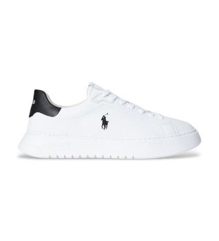 Polo Ralph Lauren para hombre. 809974097002 Zapatillas de Piel RLite Court blanco (45), Plano, Cordones, Casual