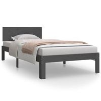 cama individual  cama para adultos  estructura de cama madera maciza de pino gris 90x200 cm