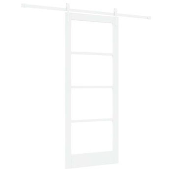 Puerta Corredera 83 X 202 Cm Madera De Pino Maciza Y Vidrio Vidaxl