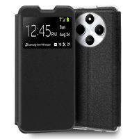 cool funda flip cover negro liso para xiaomi redmi 14c  poco c75