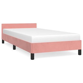 Cama Con Cabecero Sin Colchón Terciopelo Rosa 80x200 Cm Vidaxl