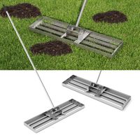 costway rastrillo nivelador de cesped 91 x 25 cm herramienta de cesped resistente con mango ergonomico para suelo para jardin patio granja