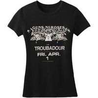 guns n roses camiseta manga larga troubadour flyer para mujer