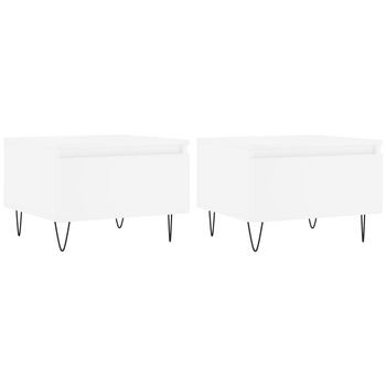 Pack 2 Uds Mesas De Centro，mesa Auxiliar，mesa De Café Madera De Ingeniería Blanco 50x46x35 Cm