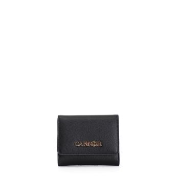 cartera saffiano con solapa black taglia unica