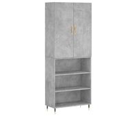 aparador alto - mueble de almacenamiento madera contrachapada gris hormigon 695x34x180 cm es914