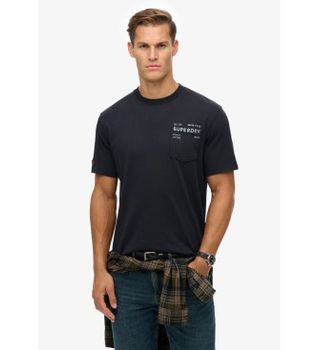 Superdry para hombre. M1012272A Camiseta Utility negro (S), Casual, Algodón, Manga corta