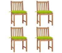sillas de jardin 4 unidades madera maciza de teca con cojines