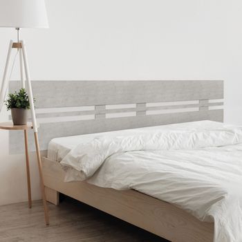 Dhome Cabecero Gris Tribal 220cm Dual Horizontal Estilo Ancho Madera Reciclada Dm Herrajes Incluidos (220cm Dual Horizontal Ancho, Gris Tribal)