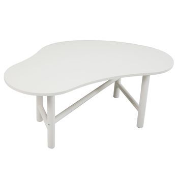 Mesa De Centro Con Decoración De Melamina Color Crudo, Spencer - Oviala