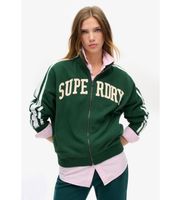 superdry para mujer w2012163a sudadera athletic applq loose zip track verde s casual algodon