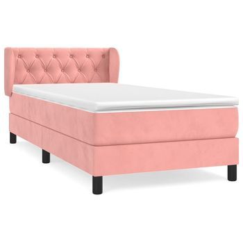 Cama Tapizada 203x83x88 Cm Terciopelo - Rosa