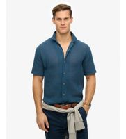 superdry para hombre m4011058a camisa texture marino xxl casual algodon manga corta