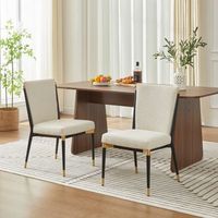 pack de 2 sillas de comedor - mueble para comedor - tejido - beige