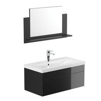 conjunto completo de muebles de bano wangerooge big m - negro made in germany