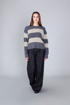 suéter de rayas con lurex multigrey
