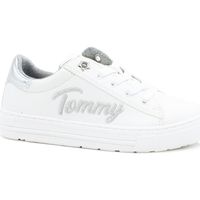 tommy hilfiger deportivas moda sneaker bambina lacci white silver t3a4-31024 para nina