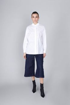 camisa de popelina con micro tachuelas white xs