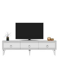 mueble tv ponny blanco plata