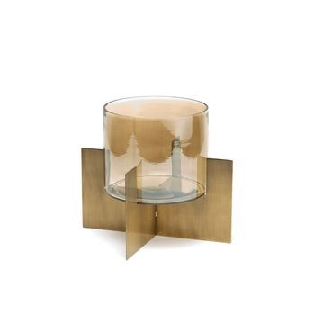 Candelero Vidrio Bazar Bizar Hurricane X Dorado