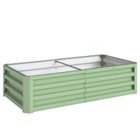 outsunny huerto de jardin rectangular de chapa de acero ondulada 120x60x305 cm verde   aosom espana