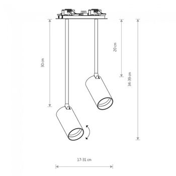 Foco colgante mono surface ii (2 luces)