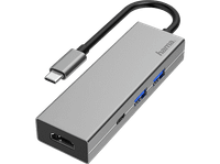 hub - hama 00200107 2x usb-a 1x usb-c hdmi 5000 mbits 4k gris