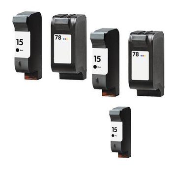 Compatible Multipack HP DeskJet 940cvr Printer Ink Cartridges (5 Pack) -C6615DE