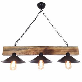 Lámpara De Techo Hepsi Üç Şapka Yakma Avize Nogal Negro Abeto 80x22x65 Cm