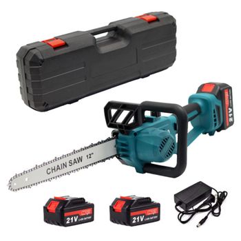 Motosierra Eléctrica sin Escobillas de 1500W y 12 Pulgadas, Herramienta Eléctrica Portátil para Trabajos de Madera y Jardinería, Compatible con Baterías Makita