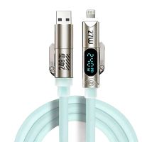 240w 4 en 1 cable de silicona liquida usb-atype-c a iptype-c con pantalla digital led carga rapida transferencia de