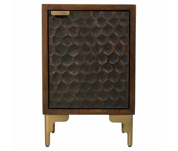 Mesita de noche alexandra house living marrón 35 x 60 x 40 cm