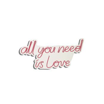 Iluminación Led Decorativa De Plástico All You Need Is Love Rojo 32x60x2 Cm