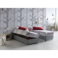 talamo italia cama individual con contenedor silvia sommier made in italy cama con revestimiento de tela apertura lateral apta para colchon 80x190 cm gris