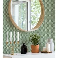 papel pintado vinilico ecologico de celosia con tramado de diamante - diamond lights 680766 de gaulan - rollo de 10 m x 053 m