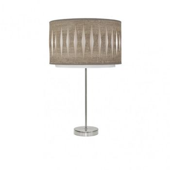 Sobremesa alto alexandra 1xe27 niquel/madera gris 61x30x30 cm
