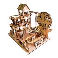 maqueta de madera 3d con movimiento mecanico diseno de pista de bolas jungla 250 piezas 26x24x245 cm color multicolor