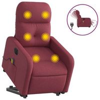 sillon de masaje elevable electrico tela rojo tinto vidaxl