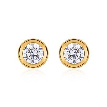 Pendientes de oro amarillo 8 quilates con circonita