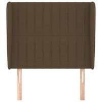 cabecero cama mueble de dormitorio con orejas de tela claro 103 x 23 x 118128 cm marron m020003205