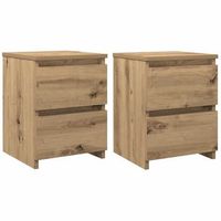 mesitas noche 2 uds madera ingenieria roble artisan 30x30x40 cm vidaxl